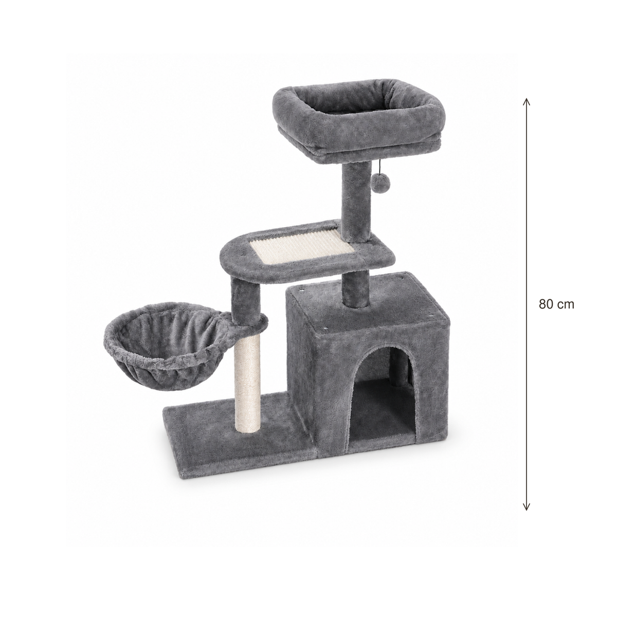 Neko Chibi – Petit arbre à chat modèle B – 80 cm — dimensions