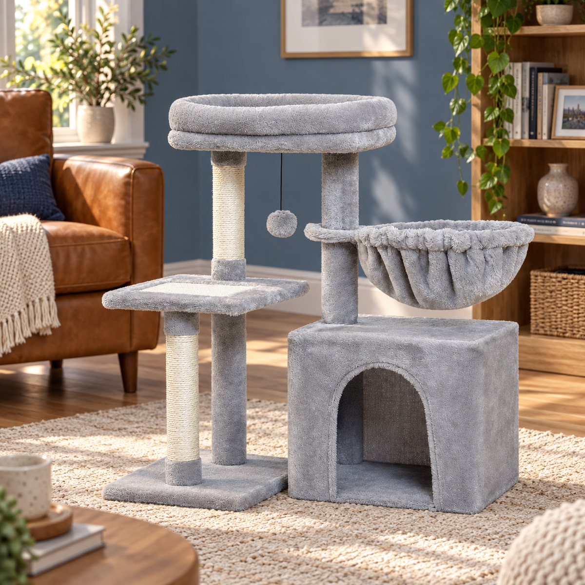 Neko Chibi – Petit arbre à chat modèle C – 80 cm dans un intérieur
