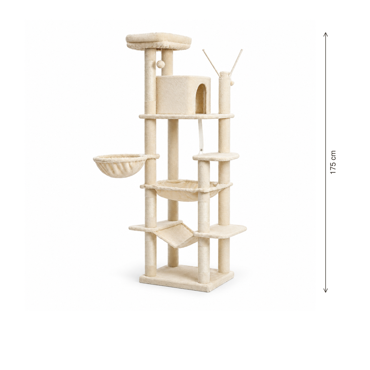 Neko Taiga – Arbre à chat XXL modèle C – 175 cm — dimensions