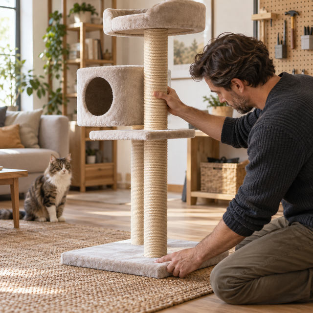 Contrôle manuel de la base d’un arbre à chat vide