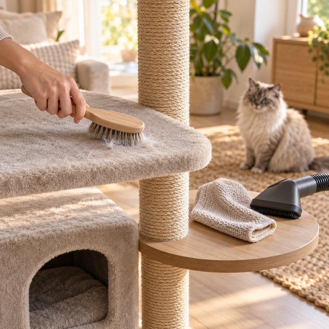 Brossage doux d’une plateforme textile avec accessoires de nettoyage à sec