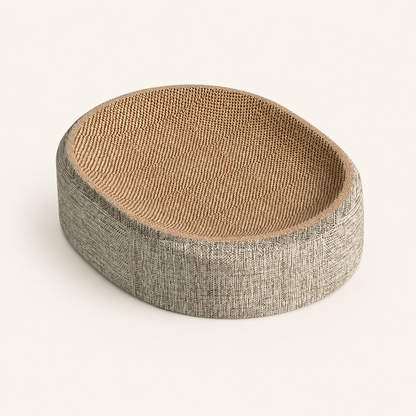 Neko Ami – Nid griffoir rond 41 cm – 41 cm – fond beige avec dimensions