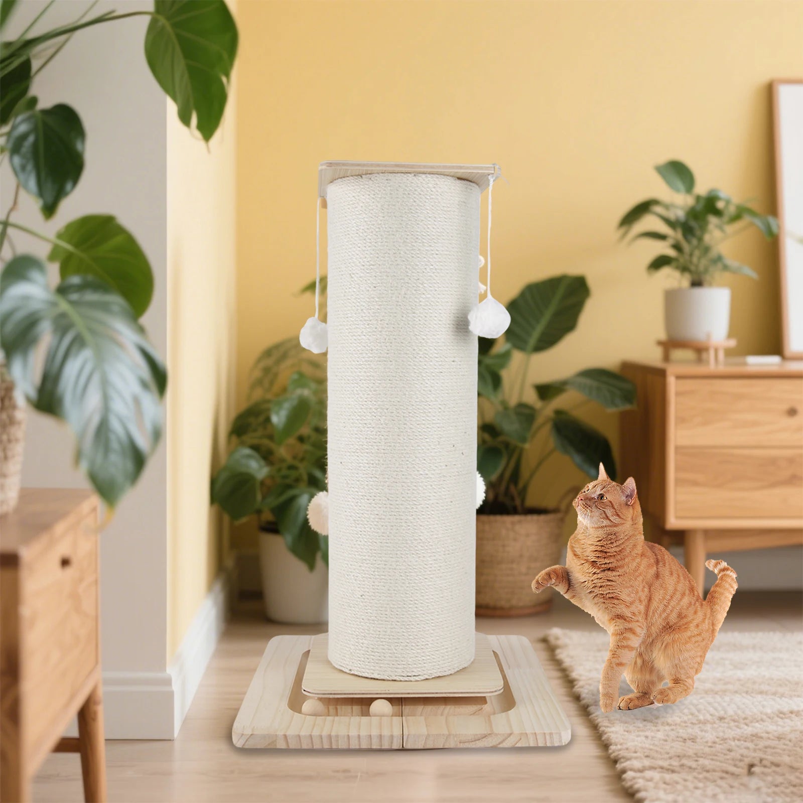 Neko Nobori – Poteau griffoir en bois et sisal 60 ou 80 cm – vue produit 6