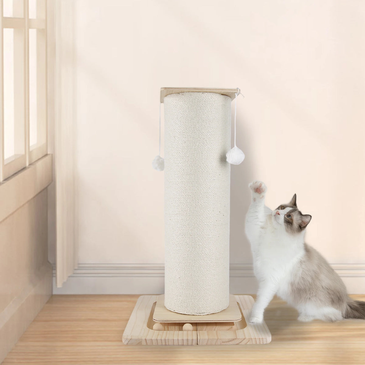 Neko Nobori – Poteau griffoir en bois et sisal 60 ou 80 cm – vue produit 9