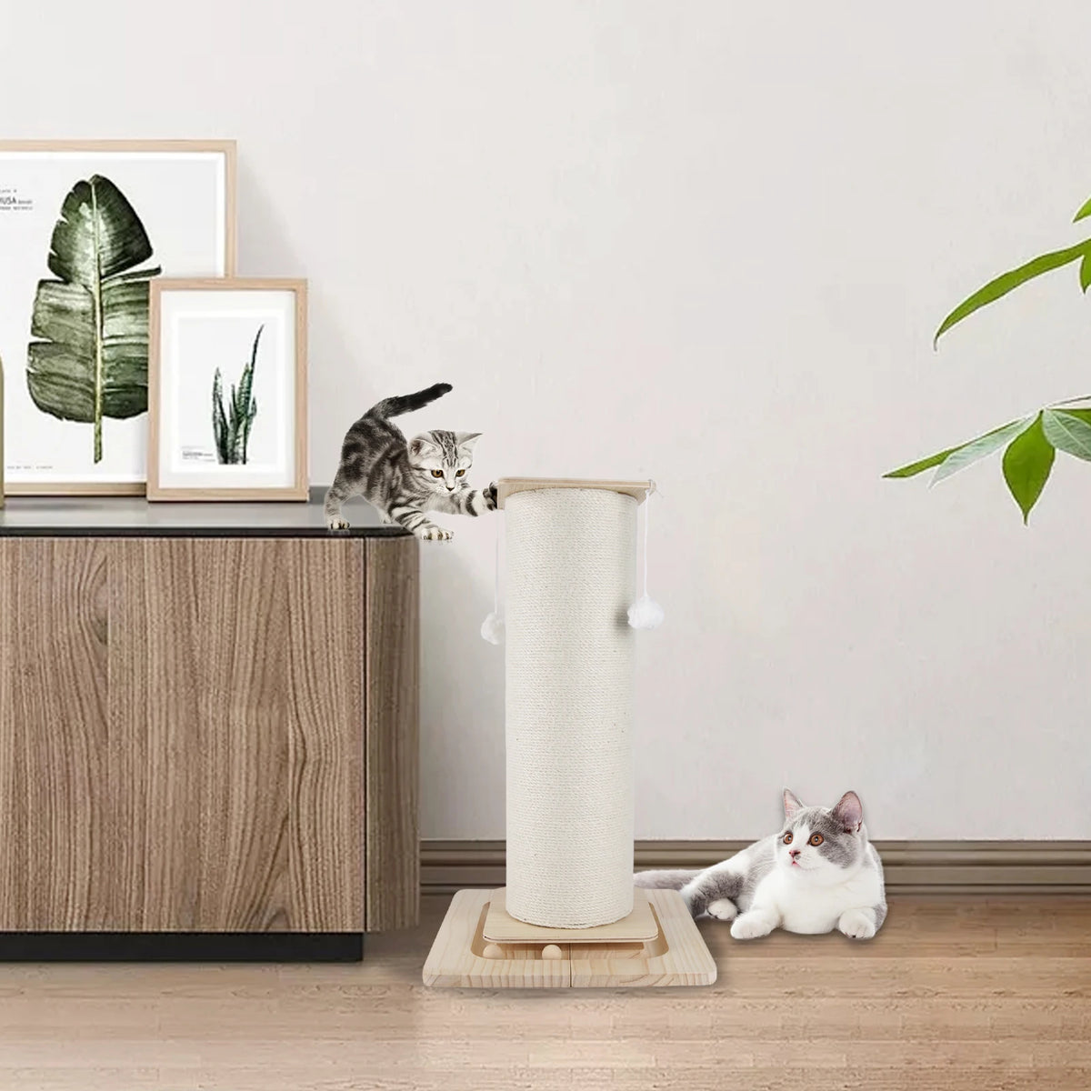 Neko Nobori – Poteau griffoir en bois et sisal 60 ou 80 cm – vue produit 8
