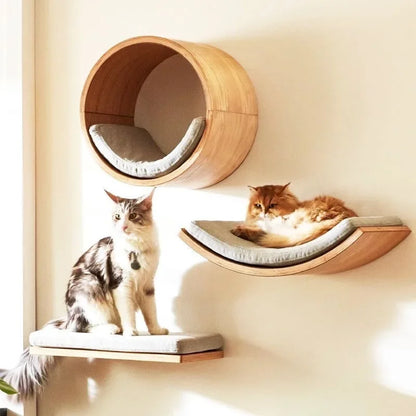 Neko Kabe Natural – Modules muraux en bois et hamac
