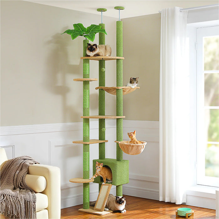 Neko Mori – Arbre à chat en bois du sol au plafond – vue 7