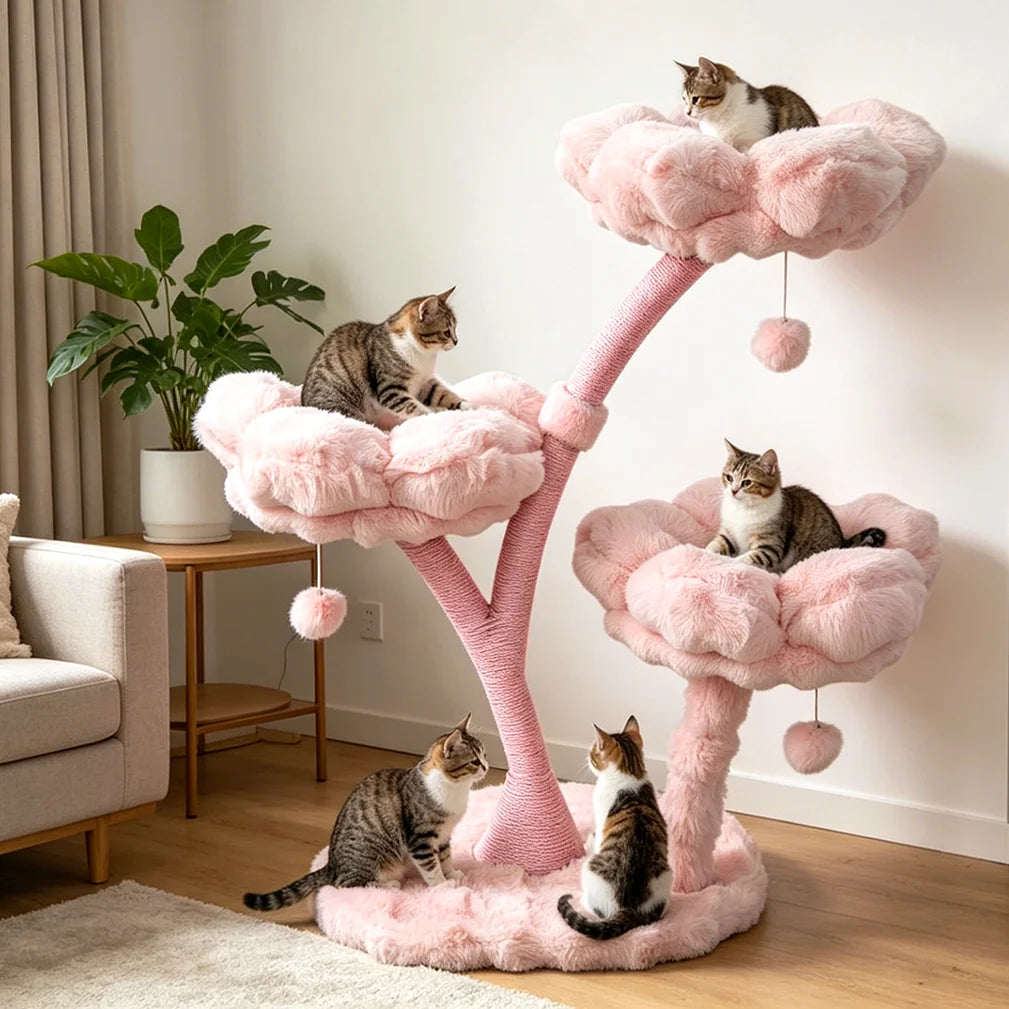 Neko Hanami – Arbre à chat fleuri – vue produit
