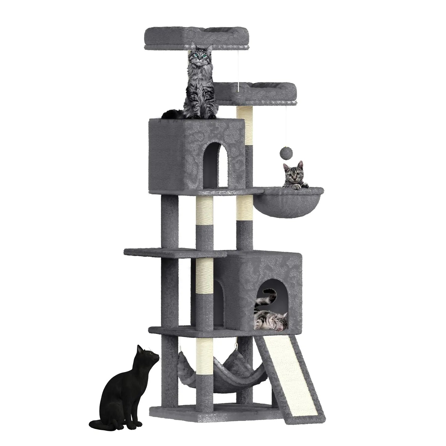 Neko Fuji – Arbre à chat 158 cm avec deux niches – vue 10