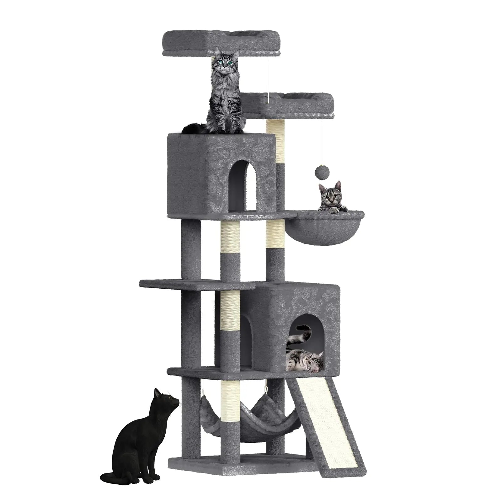 Neko Fuji – Arbre à chat 158 cm avec deux niches – vue 10