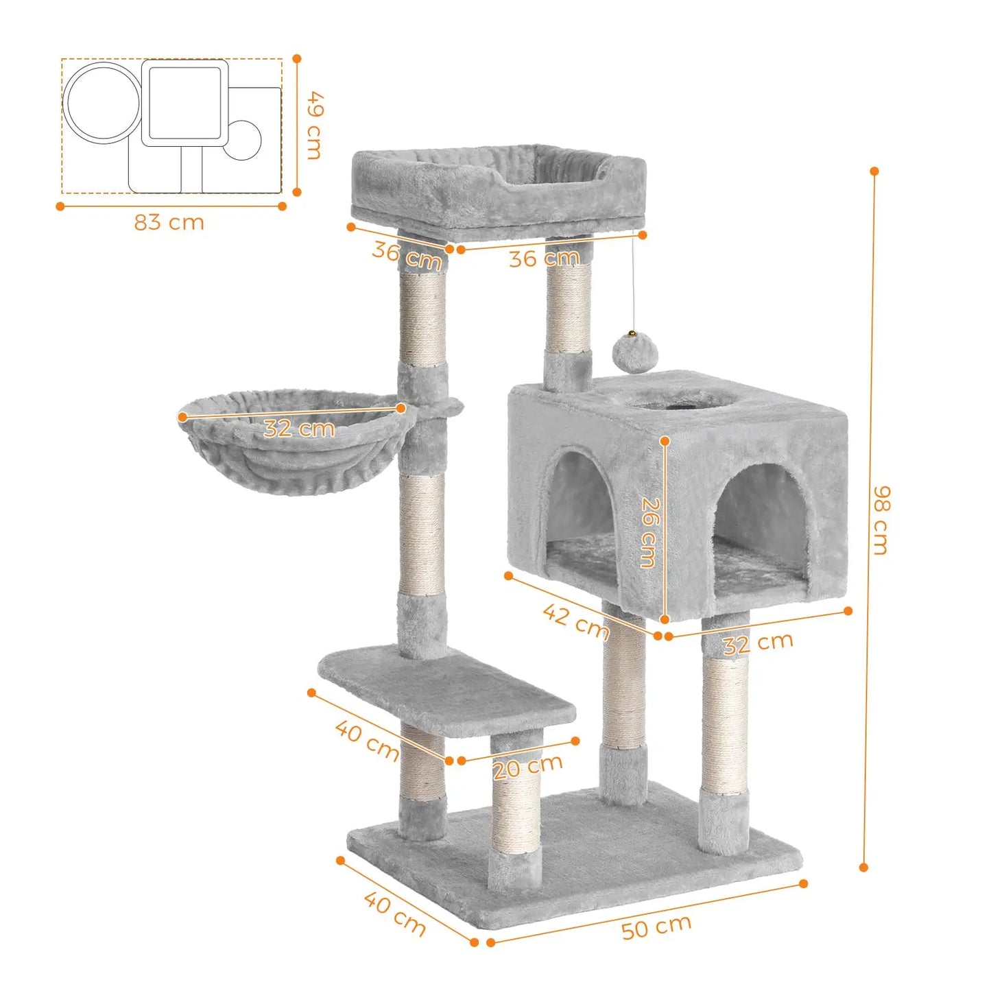 Neko Koya – Arbre à chat compact 100 cm – vue 2