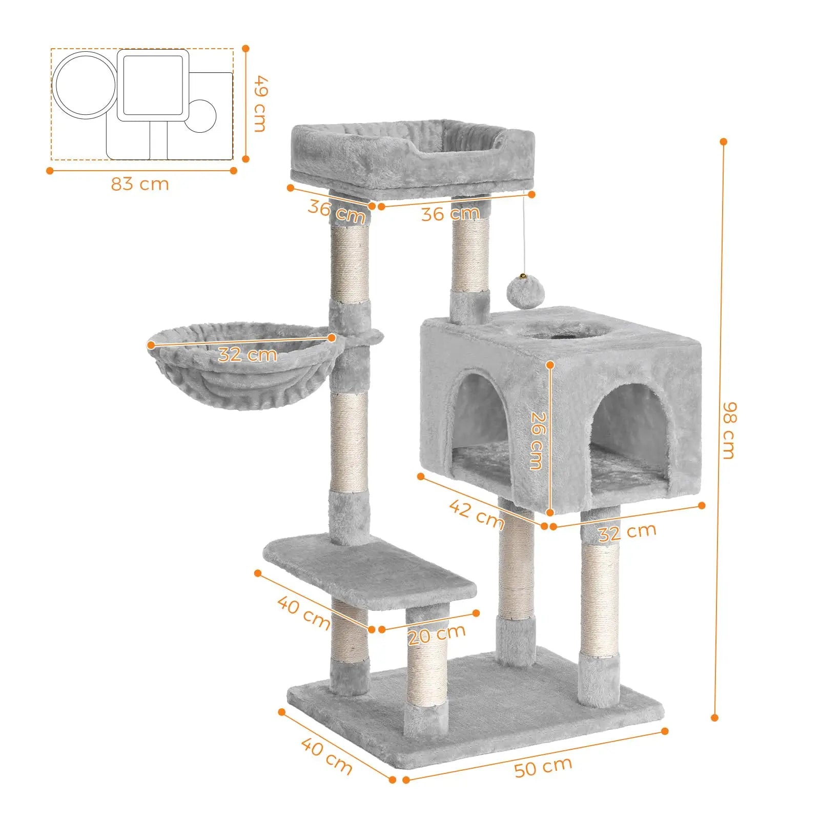 Neko Koya – Arbre à chat compact 100 cm – vue 2
