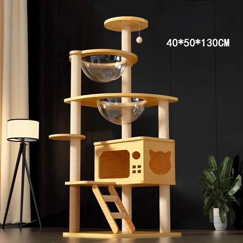 Neko Ki – arbre à chat en bois 4 à 6 niveaux – vue 1