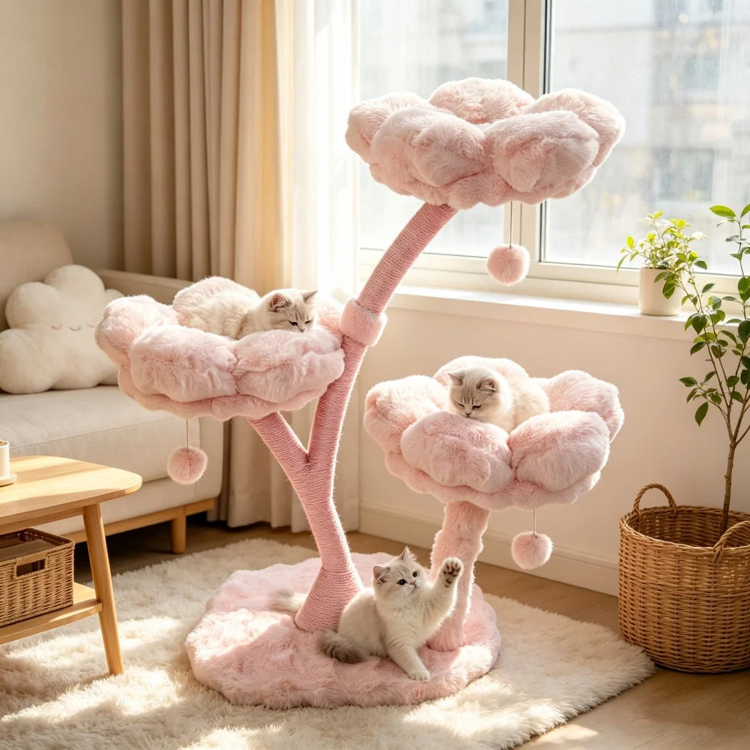Neko Hanami – Arbre à chat fleuri – vue 2
