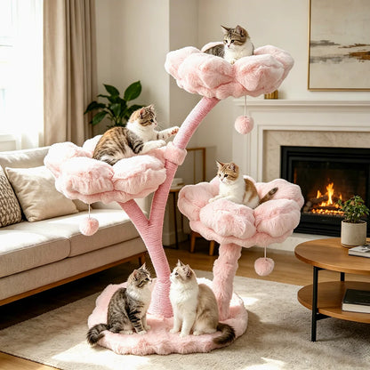 Neko Hanami – Arbre à chat fleuri – vue 3