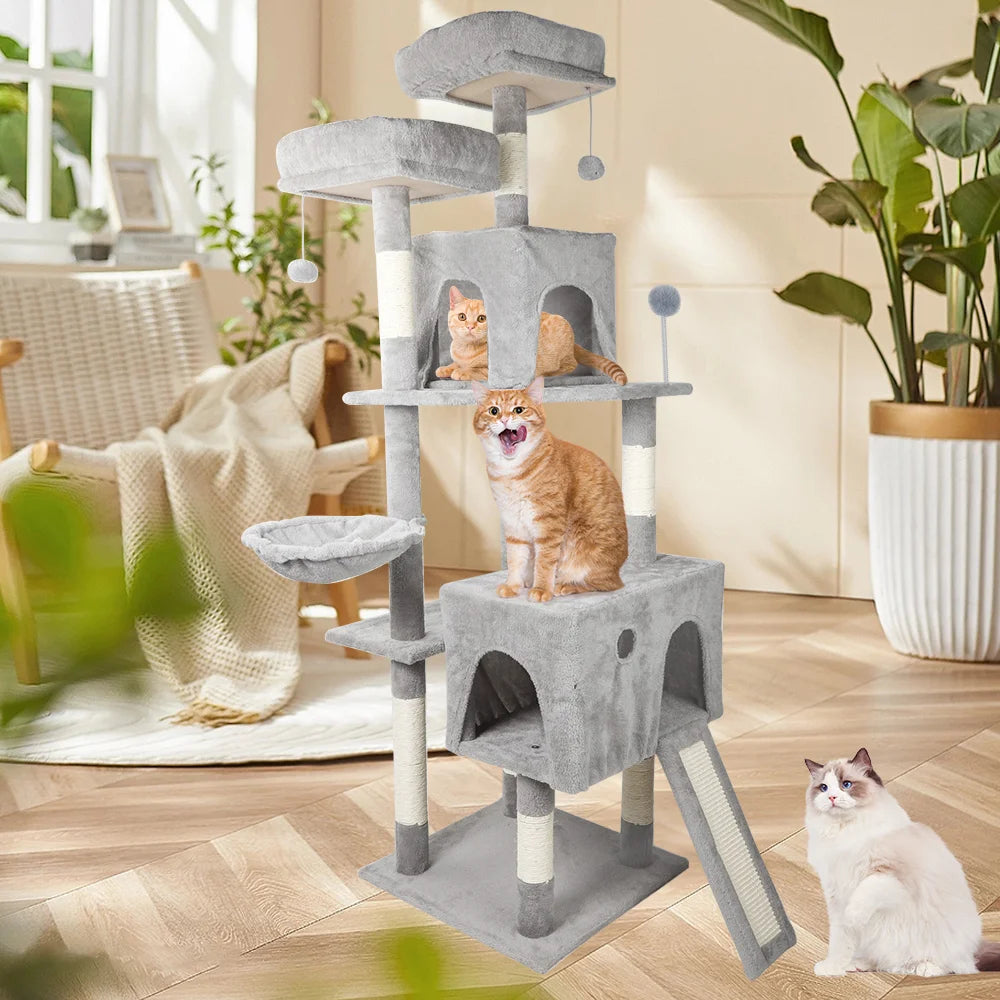 Neko Asobi – Arbre à chat avec niche et hamac – vue produit 4