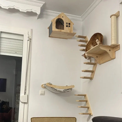 Neko Kabe Natural – Modules muraux en bois et hamac – vue 4