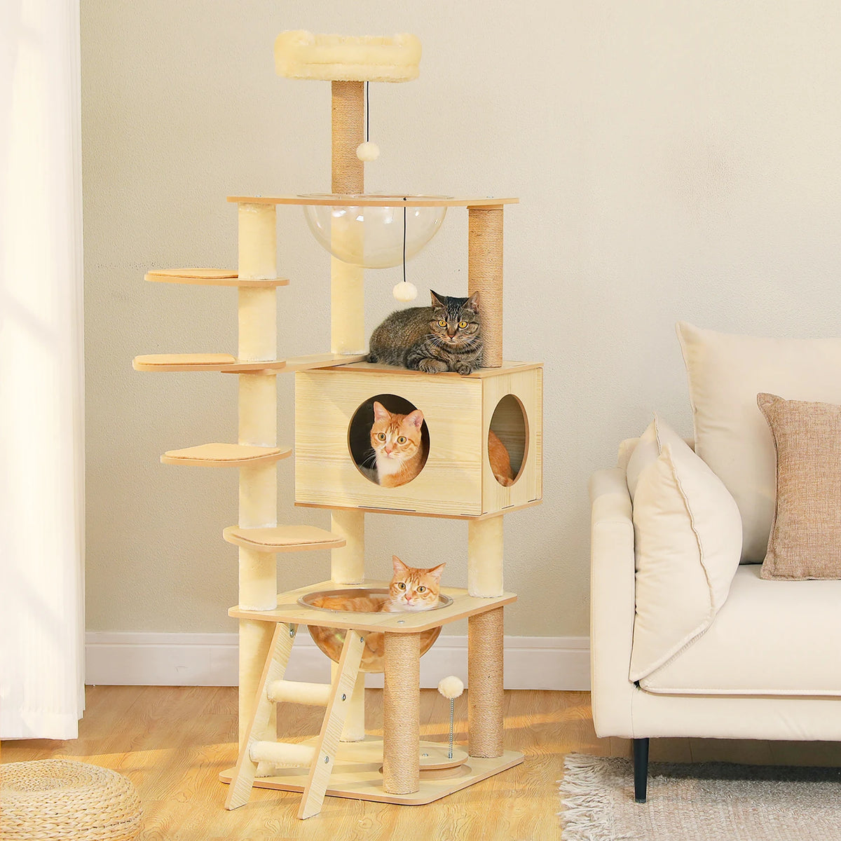 Neko Hayashi – Arbre à chat multi-niveaux 130 à 180 cm – vue produit 8