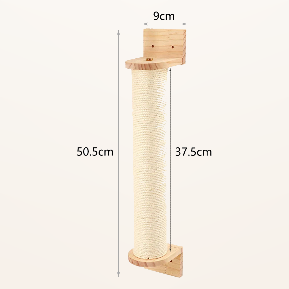 Neko Kumo – Parcours mural modulable pour chat – Griffoir B – fond beige avec dimensions