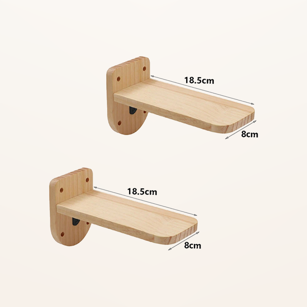 Neko Kumo – Parcours mural modulable pour chat – Lot de 2 marches – fond beige avec dimensions