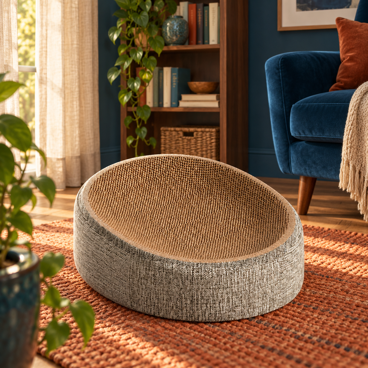 Neko Ami – Nid griffoir rond 41 cm dans un intérieur