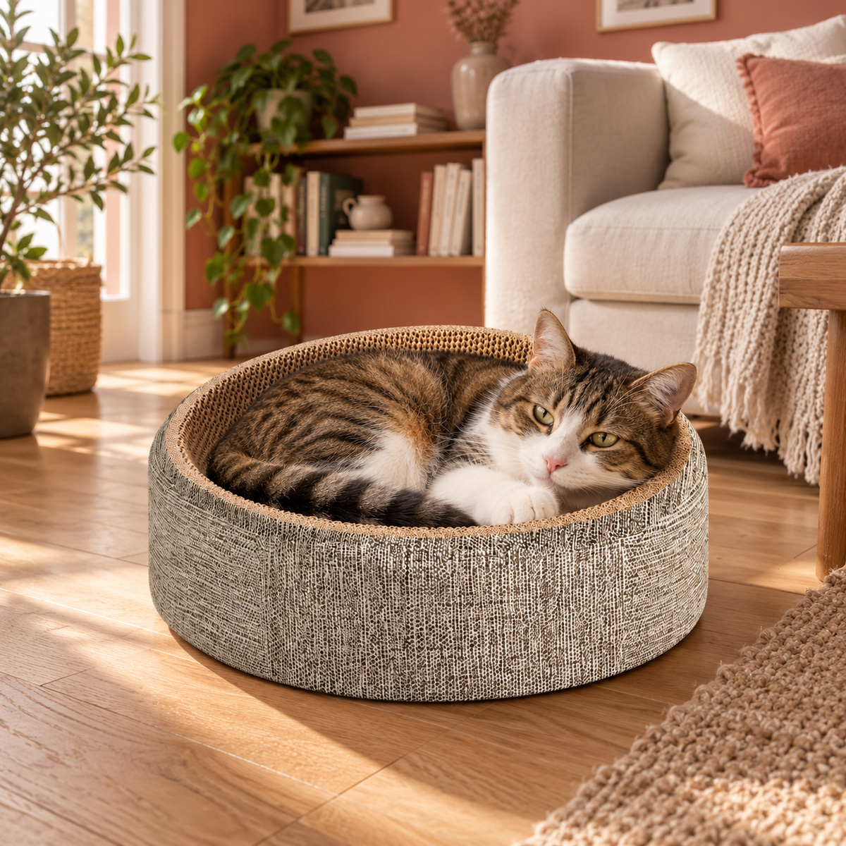 Neko Ami — nid griffoir rond dans un intérieur chaleureux