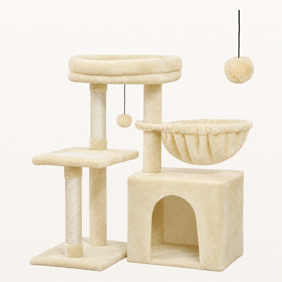 Neko Chibi – Petit arbre à chat modèle C – 80 cm — Beige / France — vue harmonisée