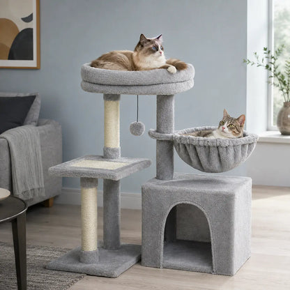 Neko Chibi – Petit arbre à chat avec hamac dans un intérieur coordonné avec chats