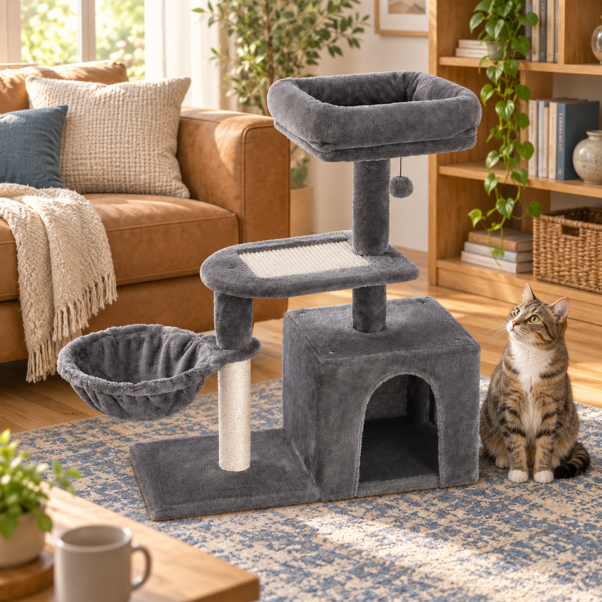 Neko Chibi – Petit arbre à chat modèle B – 80 cm dans un intérieur