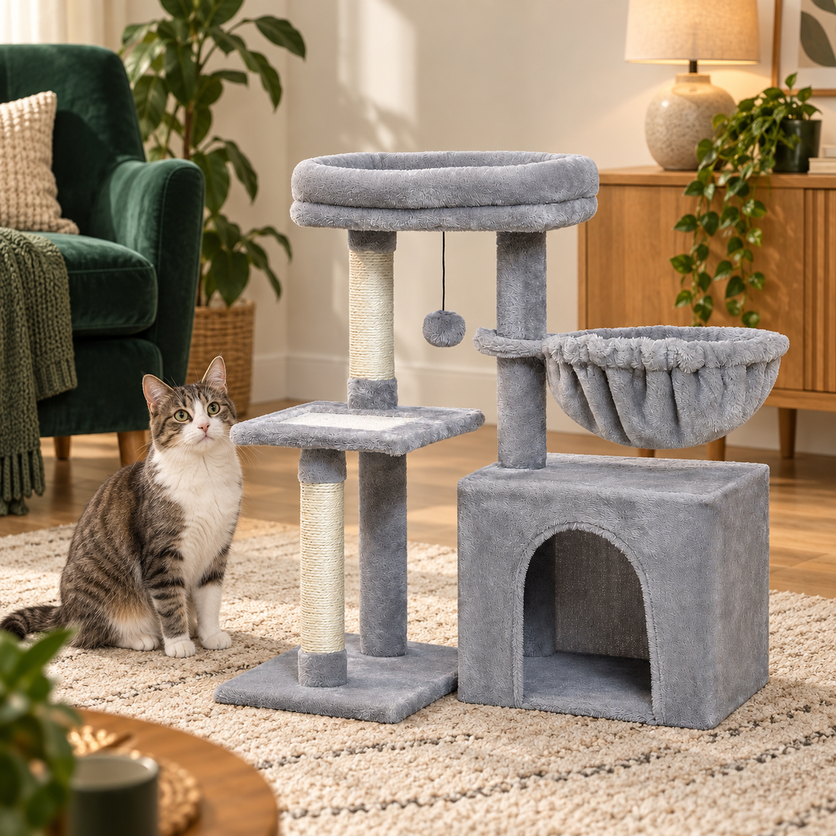Neko Chibi – Petit arbre à chat modèle C – 80 cm — ambiance 1