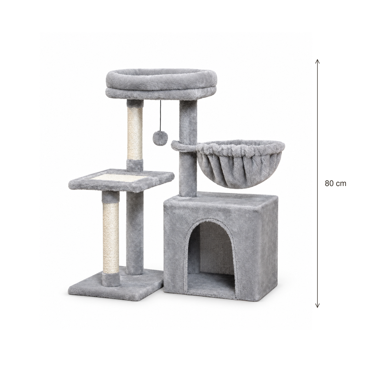 Neko Chibi – Petit arbre à chat modèle C – 80 cm — dimensions