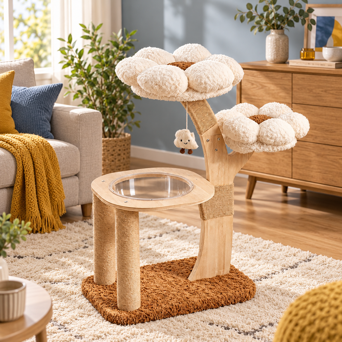 Neko Hanami – Arbre à chat fleuri Capsule 96 cm — ambiance 3