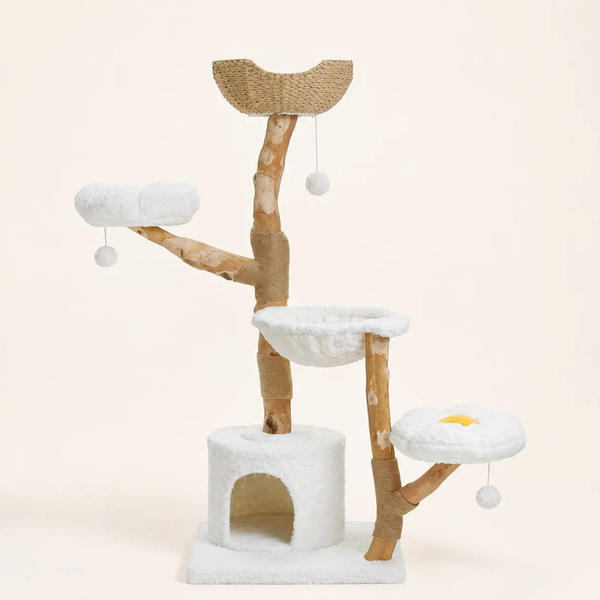 Neko Hana – Arbre à chat avec paniers tressés 150 cm