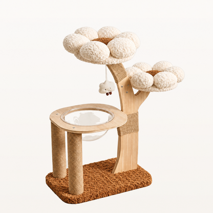 Neko Hanami – Arbre à chat fleuri Capsule 96 cm — Blanc — vue harmonisée