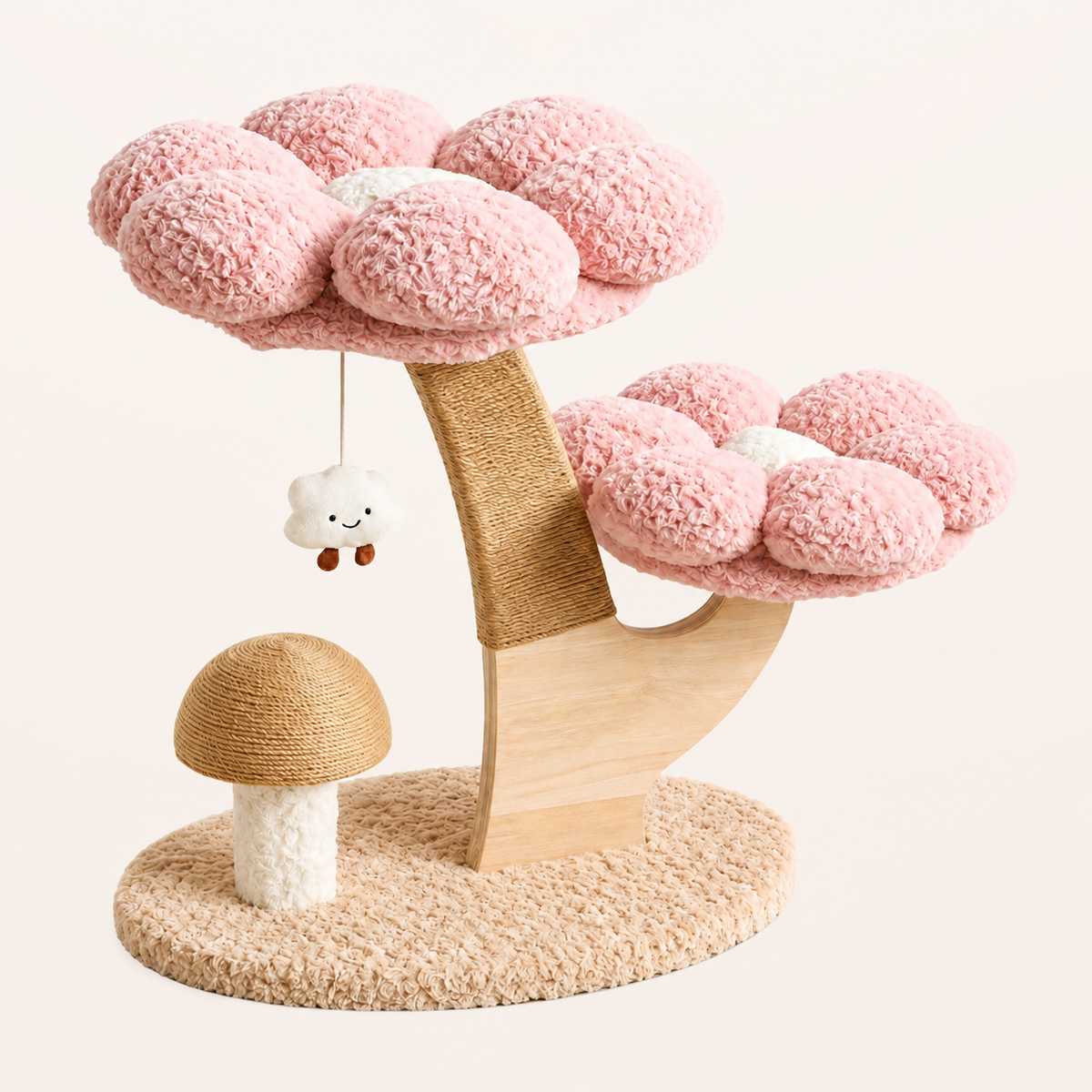 Neko Hanami – 2 niveaux – Rose – produit seul sur fond beige
