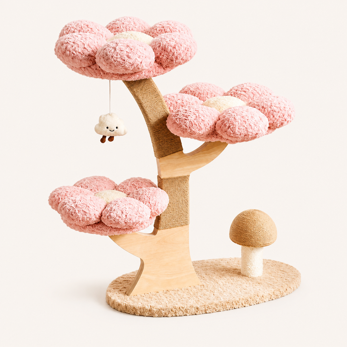 Neko Hanami – 3 niveaux – Rose – produit seul sur fond beige
