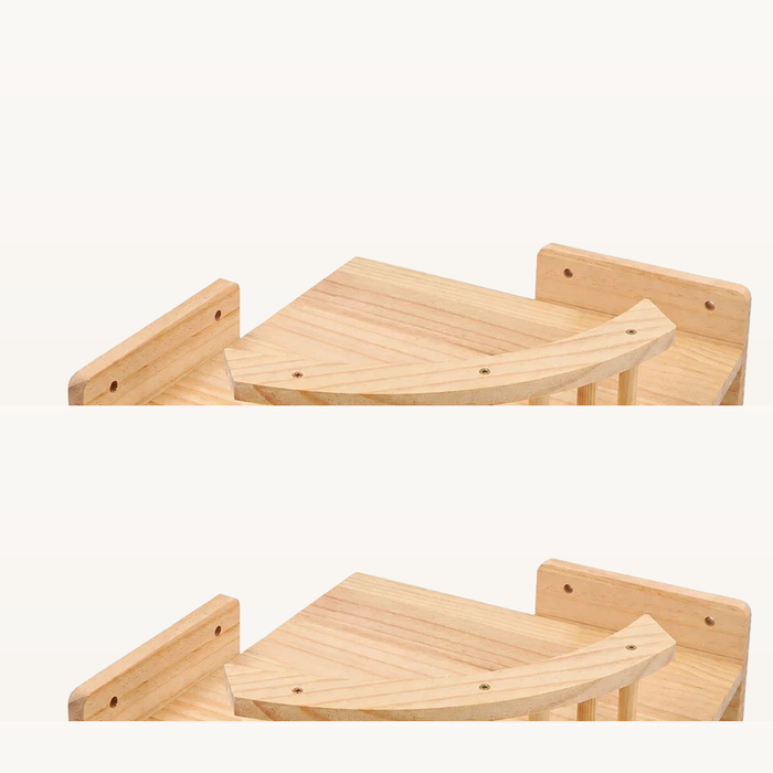 Neko Kabe Natural – Perchoir d’angle – module mural sur fond beige