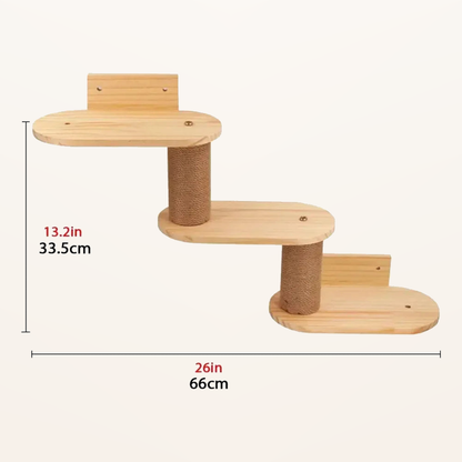 Neko Kabe Natural – Modules muraux en bois et hamac – Échelle triple – dimensions