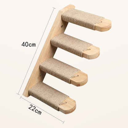 Neko Kabe Natural – Modules muraux en bois et hamac – Escalier gauche – dimensions