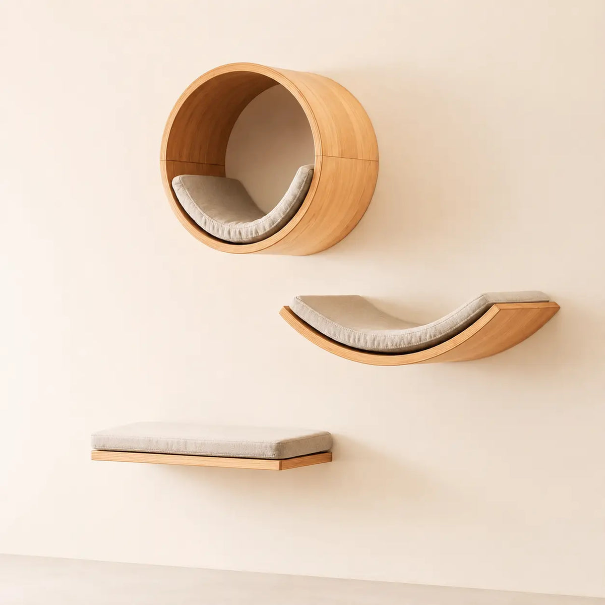 Neko Kabe Natural – Modules muraux en bois et hamac