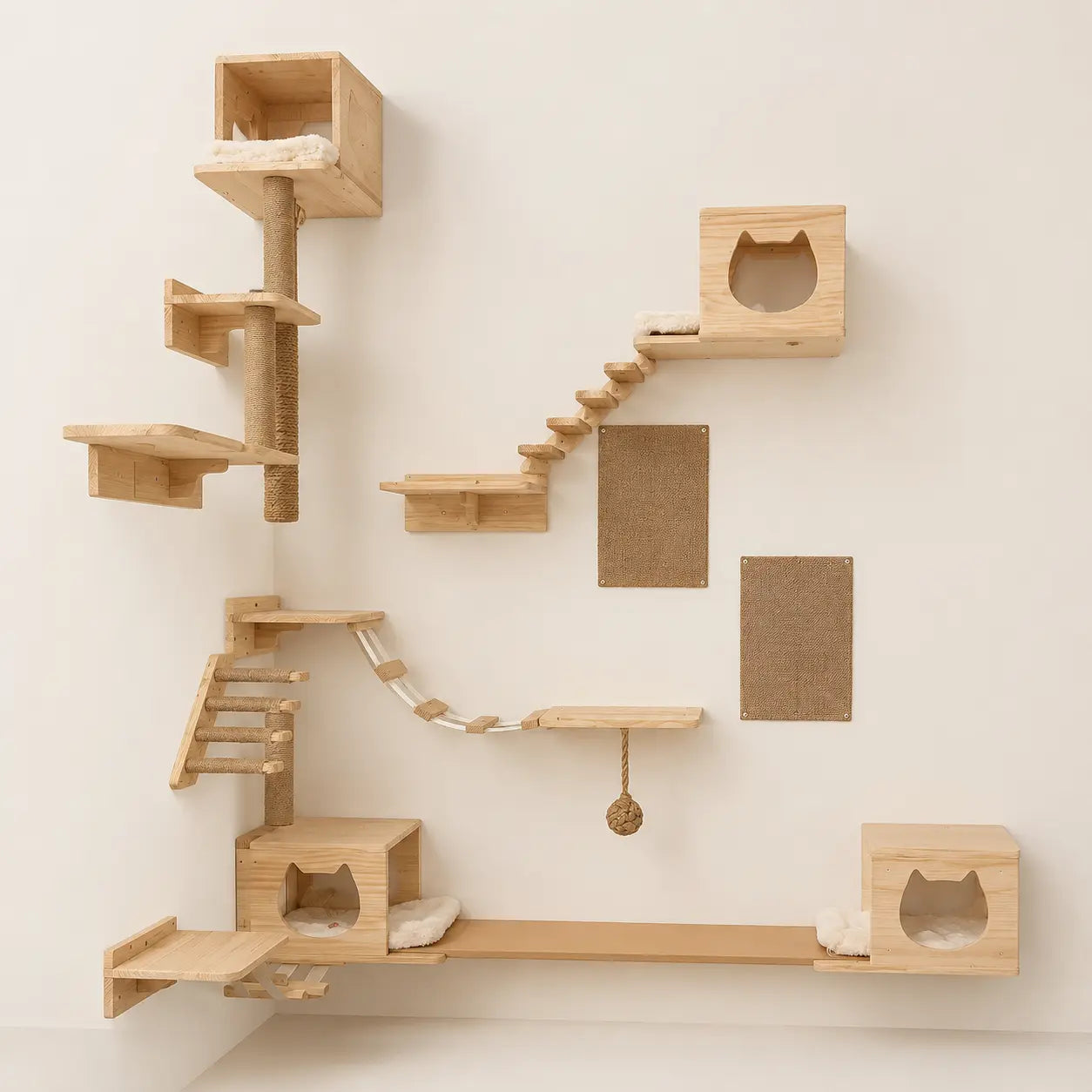 Neko Kabe – Parcours mural en bois et sisal
