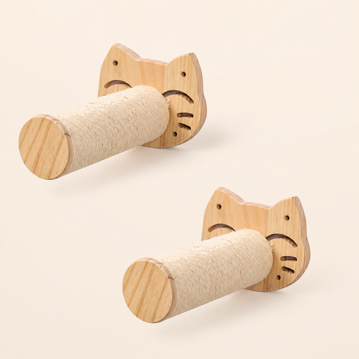 Neko Kabe Plus – Lot de 2 griffoirs B – module mural sur fond beige