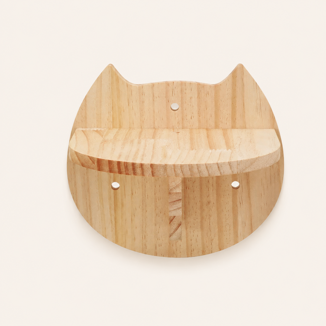 Neko Kabe Plus – Étagère tête de chat – module mural sur fond beige