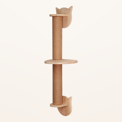 Neko Kabe – Parcours mural en bois et sisal – Poteau griffoir – 77 cm – dimensions