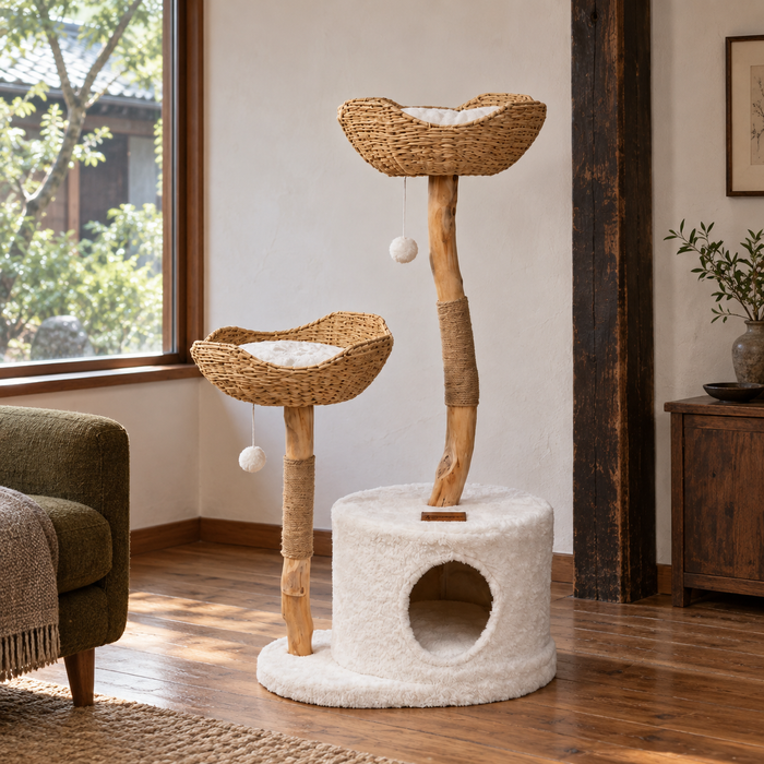 Neko Kago — configuration photographiée mise en situation dans un intérieur d’inspiration japonaise