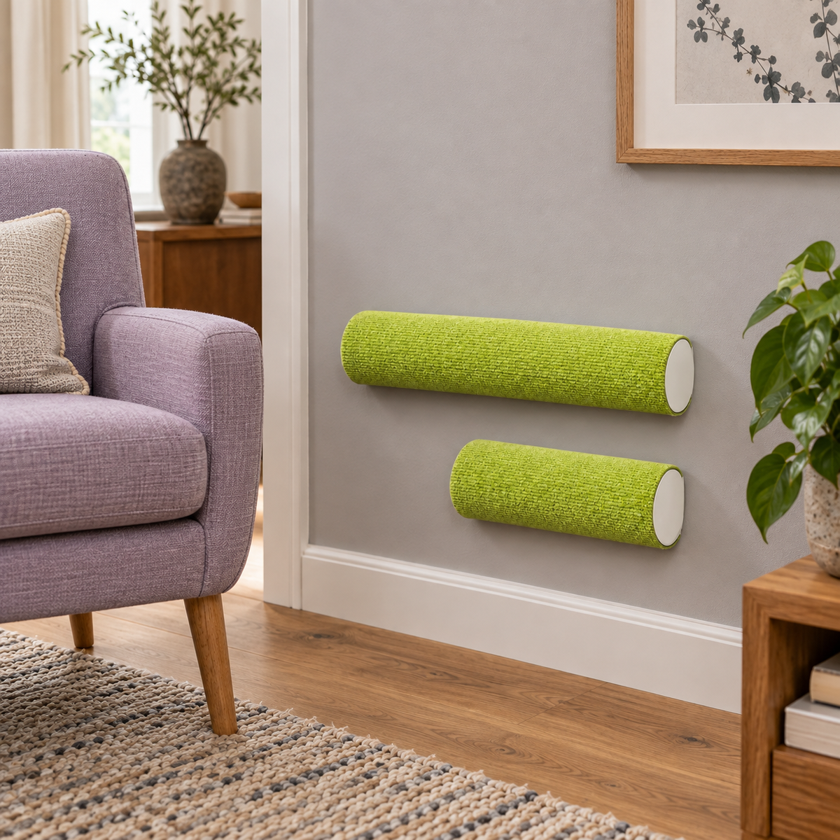 Neko Kizu — configuration photographiée mise en situation dans un intérieur d’inspiration japonaise ; deux formats illustrés, vendus séparément