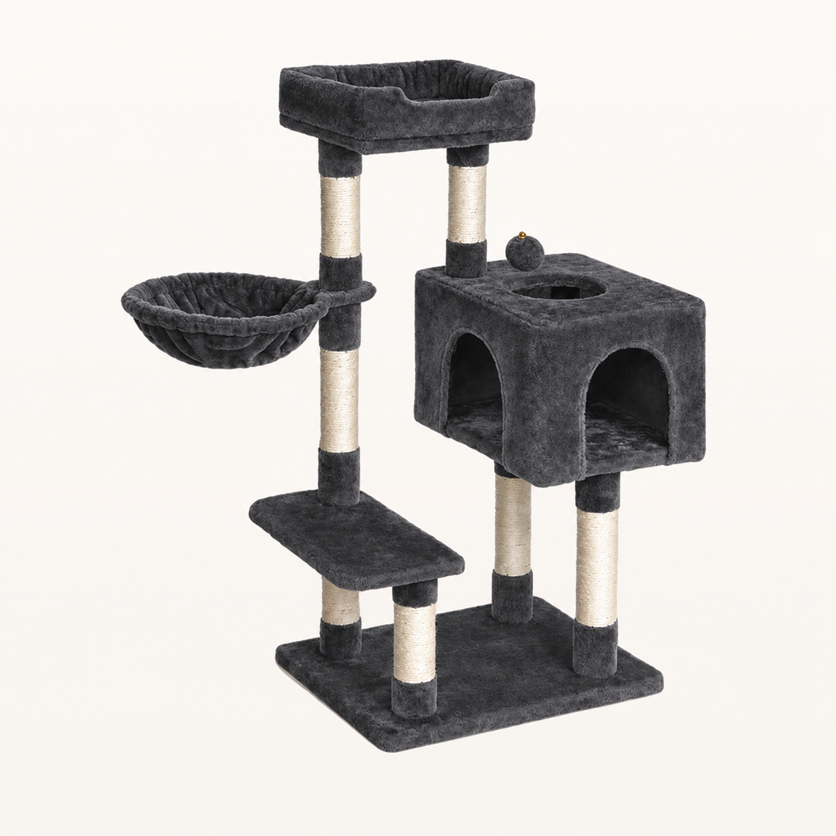 Neko Koya – Arbre à chat compact 98 cm — Gris — vue harmonisée