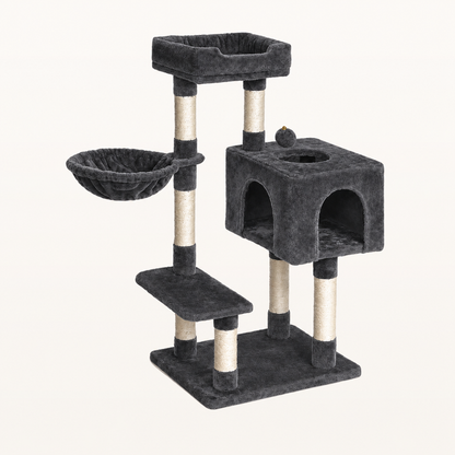 Neko Koya – Arbre à chat compact 98 cm — Gris — vue harmonisée