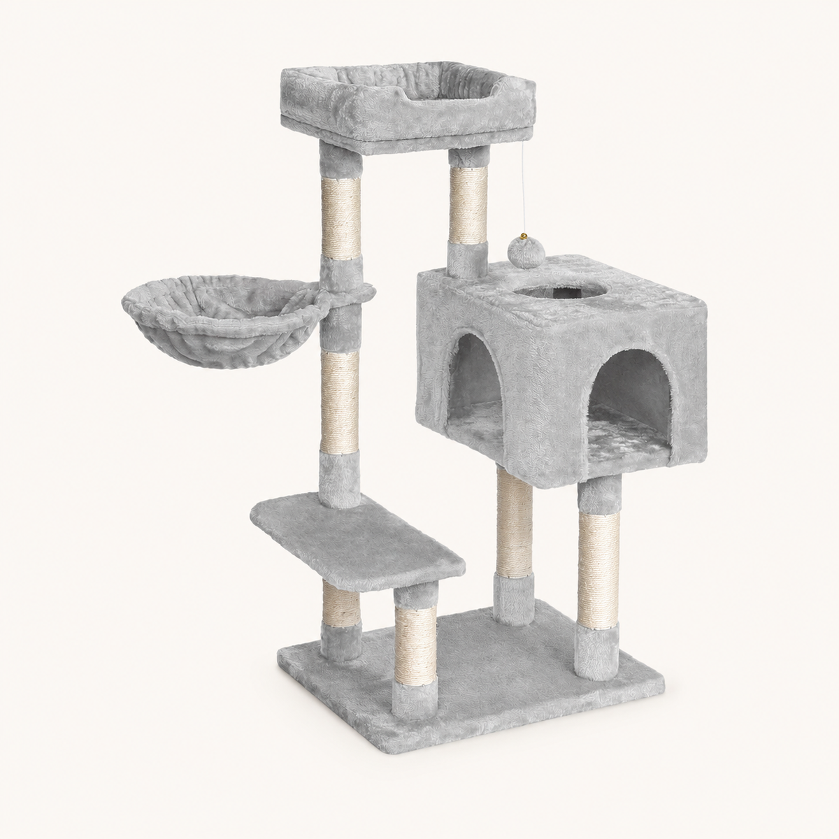 Neko Koya – Arbre à chat compact 100 cm – Gris clair – photo principale