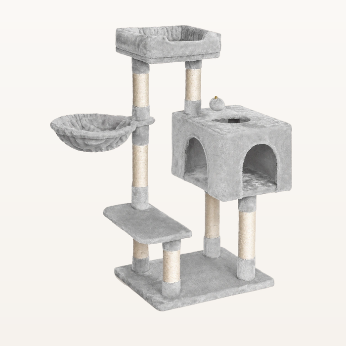 Neko Koya – Arbre à chat compact 100 cm – Gris clair – photo principale